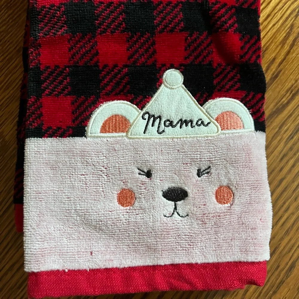 NWT St.Nicholas Square Mama Bear & Papa Bear Hand Towels